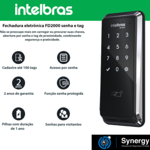 Intalbras FD 2000 fechadura eletrônica inteligente senha+tag